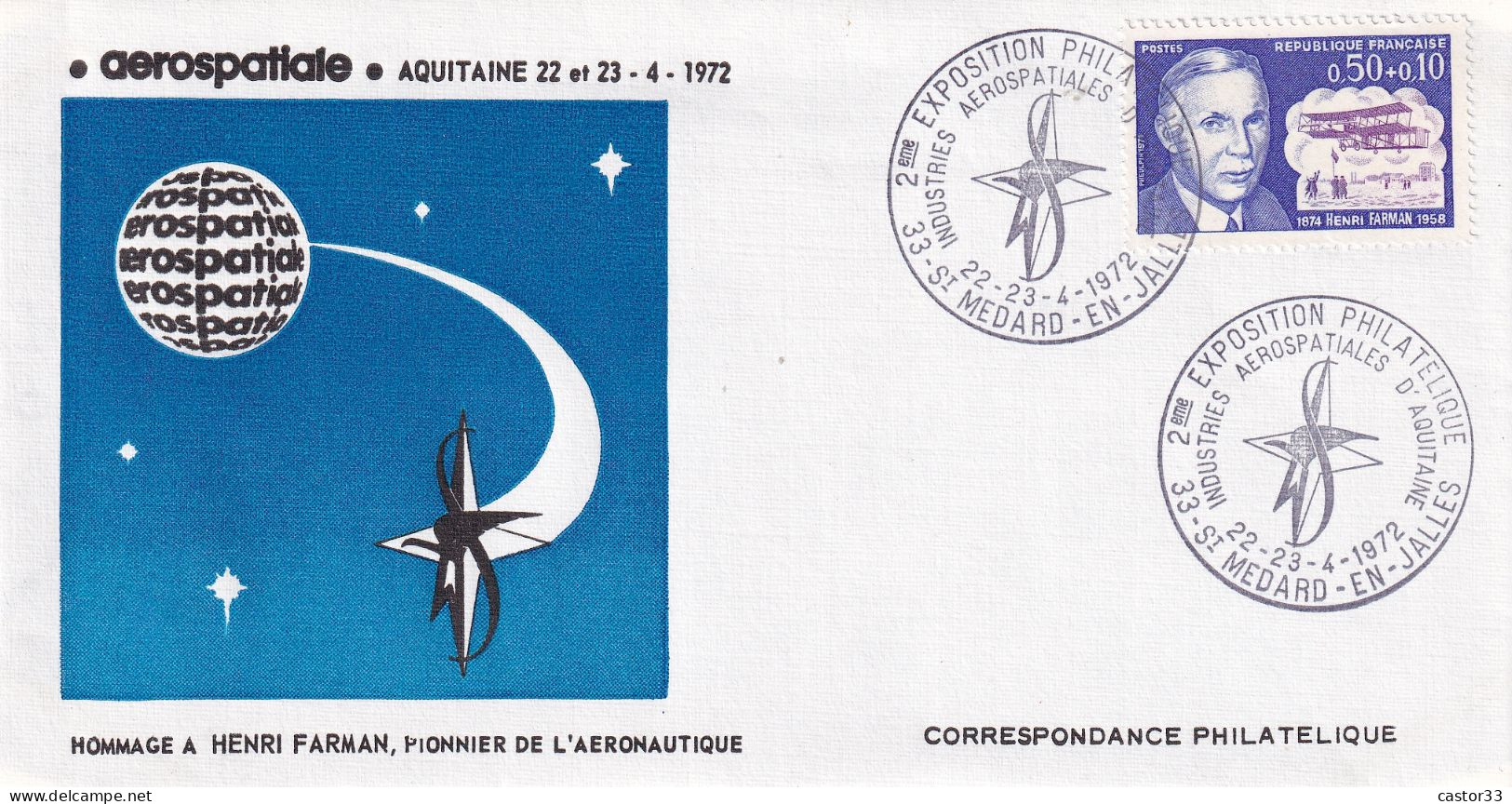 1er Jour, Exposition Philatélique Industries Aérospatiales D'Aquitane - 1970-1979
