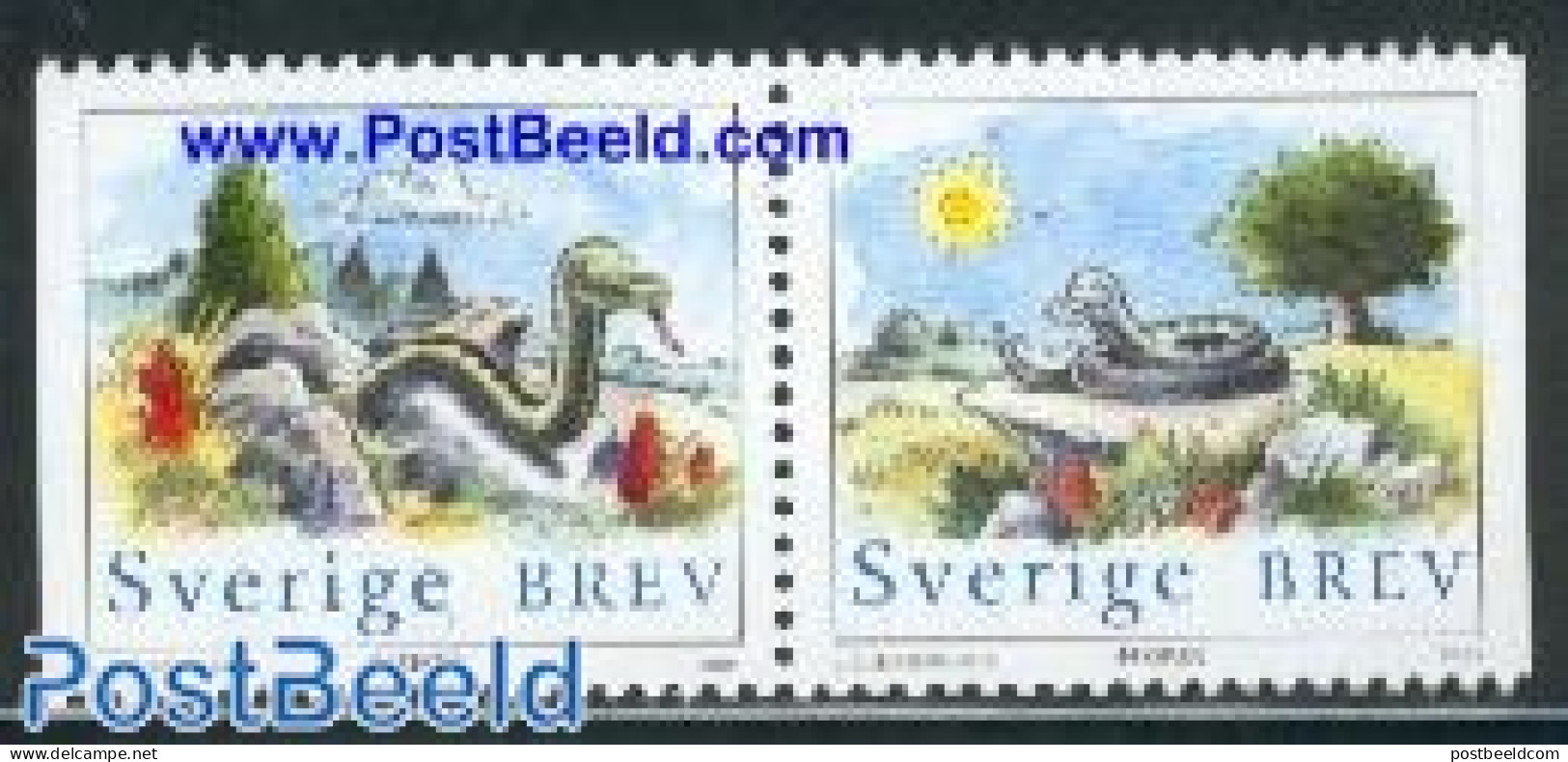 Sweden 2001 Year Of The Snake 2v [:], Mint NH, Nature - Various - Snakes - New Year - Neufs