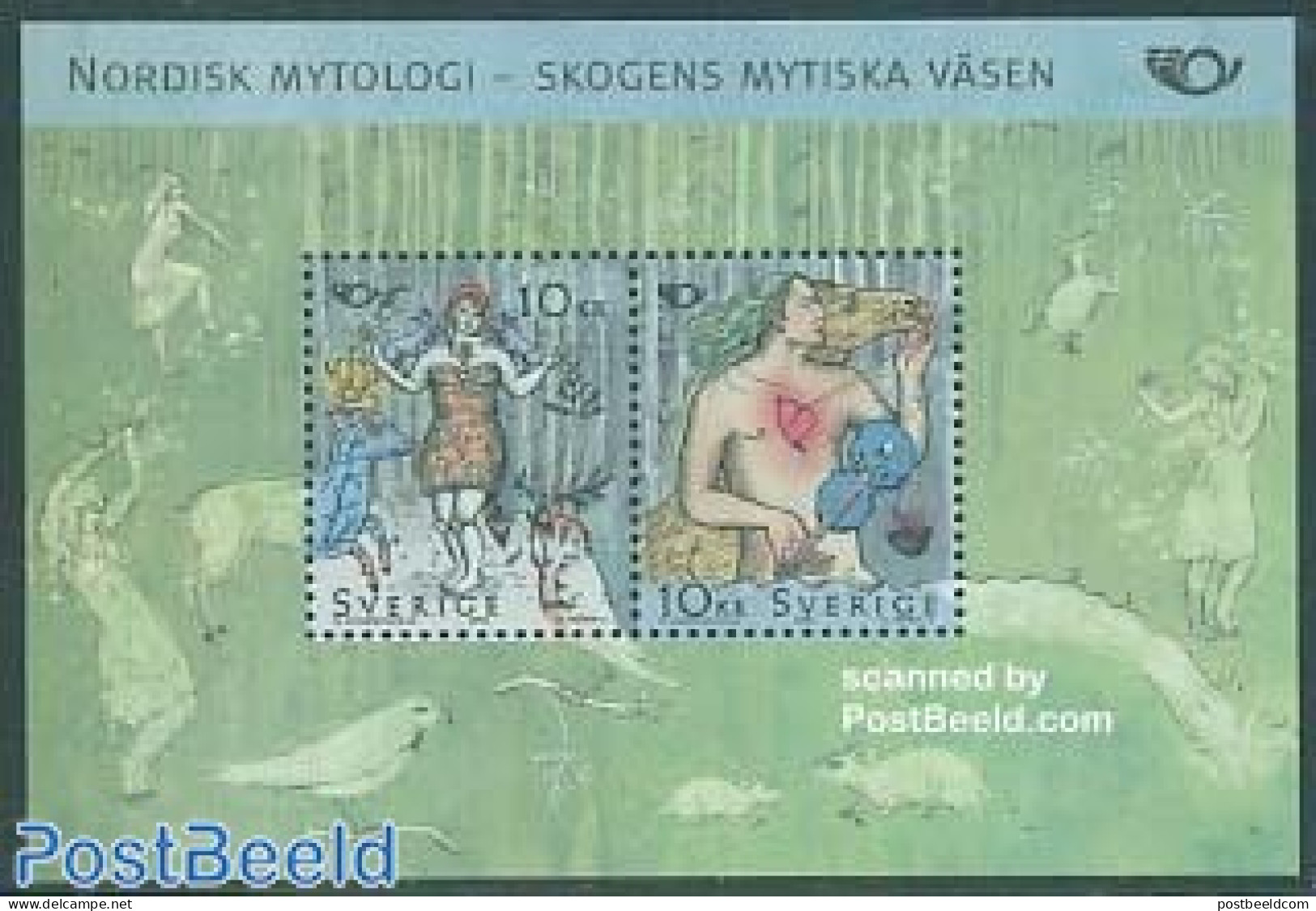 Sweden 2006 Norden, Mythology S/s, Mint NH, History - Nature - Performance Art - Europa Hang-on Issues - Birds - Frogs.. - Ungebraucht