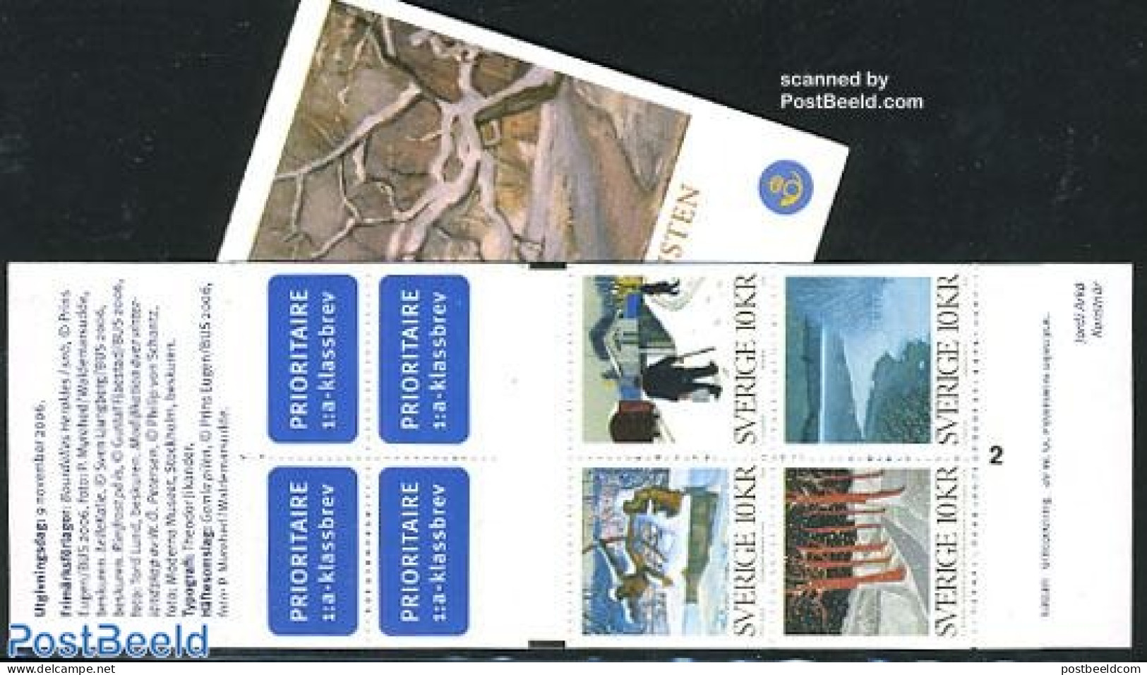 Sweden 2006 Winter In Art 4v In Booklet, Mint NH, Transport - Stamp Booklets - Railways - Art - Modern Art (1850-prese.. - Unused Stamps