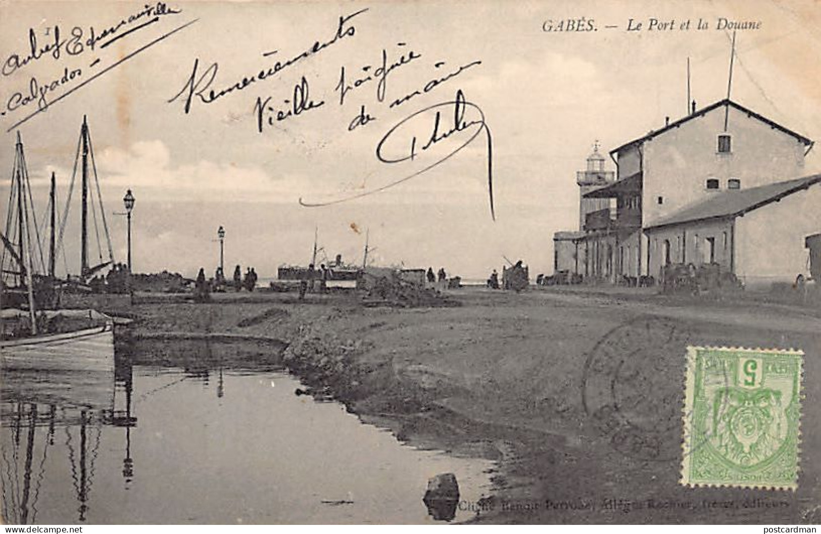Tunisie - GABÈS - Le Port Et La Douane - Ed. Allègre Rochier Frères  - Tunesien