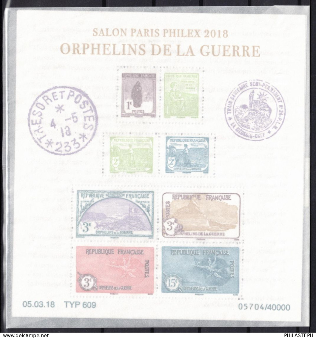 FRANCE PARIS PHILEX 2018 - ORPHELINS DE GUERRE- Exemplaire N°05704 - YT F5226 Neuf ** Dans Son Emballage D'origine - Unused Stamps