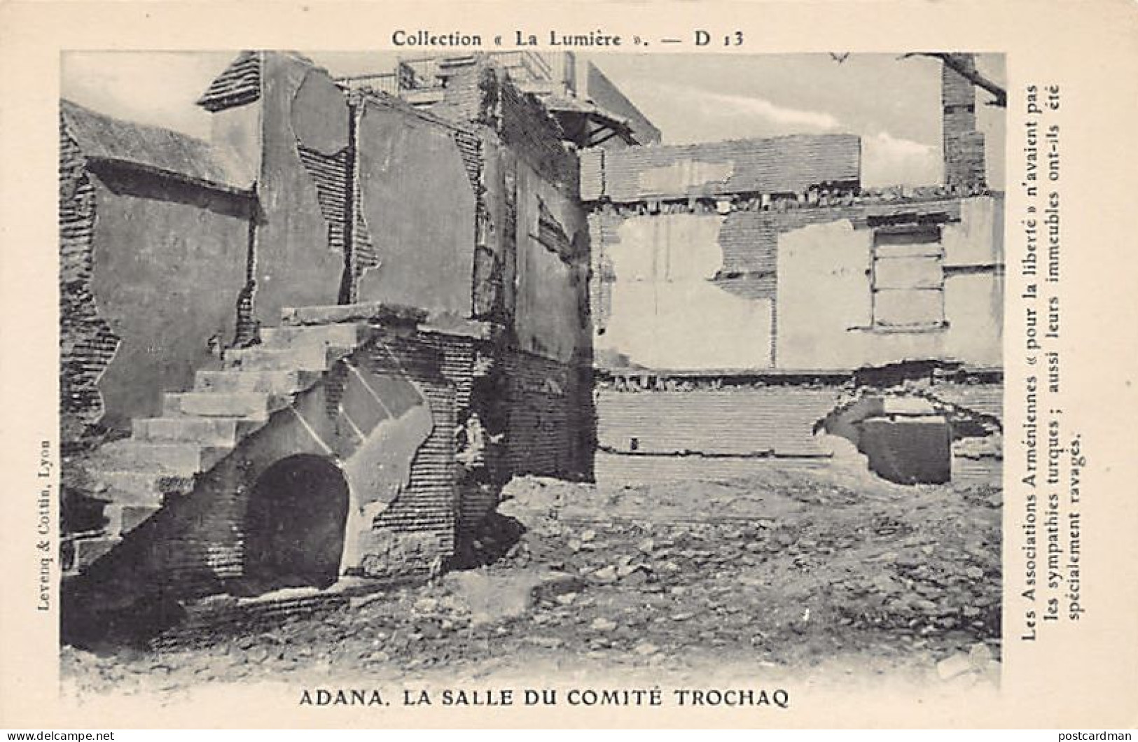 Armeniana - ADANA (Turkey) - The Droshak (spelled Trochaq) Committee Room After The Massacre Of 1909 - Publ. La Lumière  - Arménie