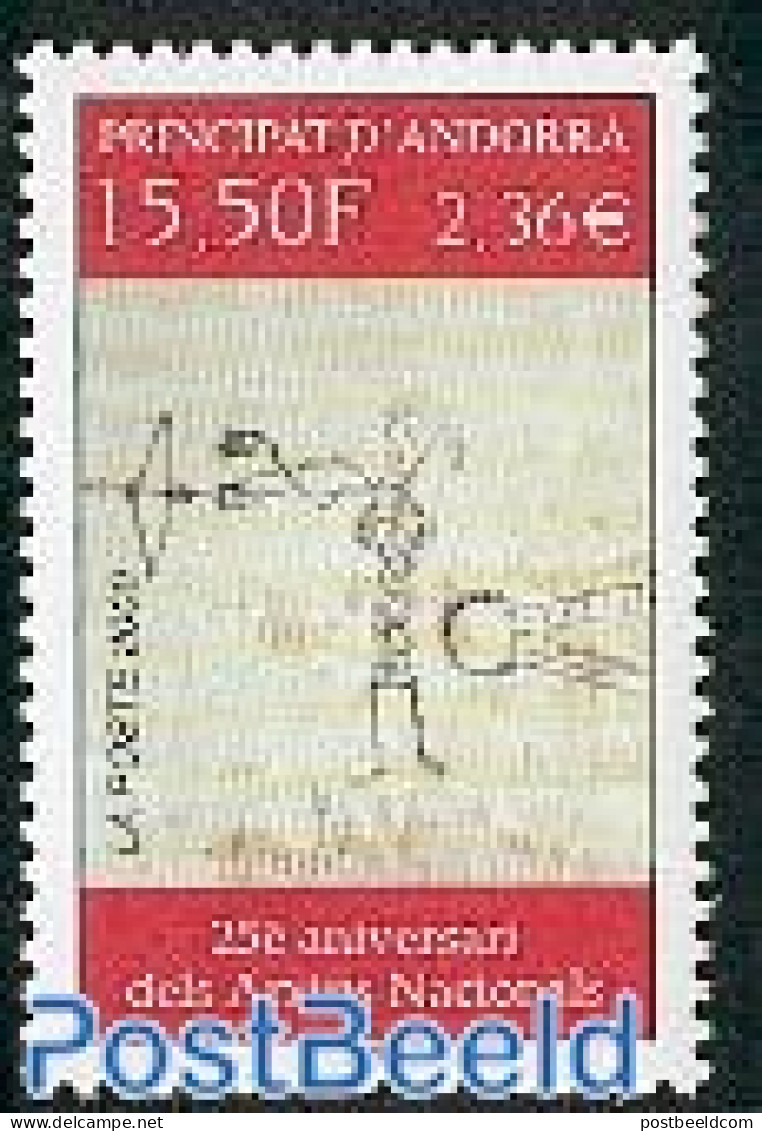 Andorra, French Post 2000 National Archives 1v, Mint NH, Art - Cave Paintings - Libraries - Neufs