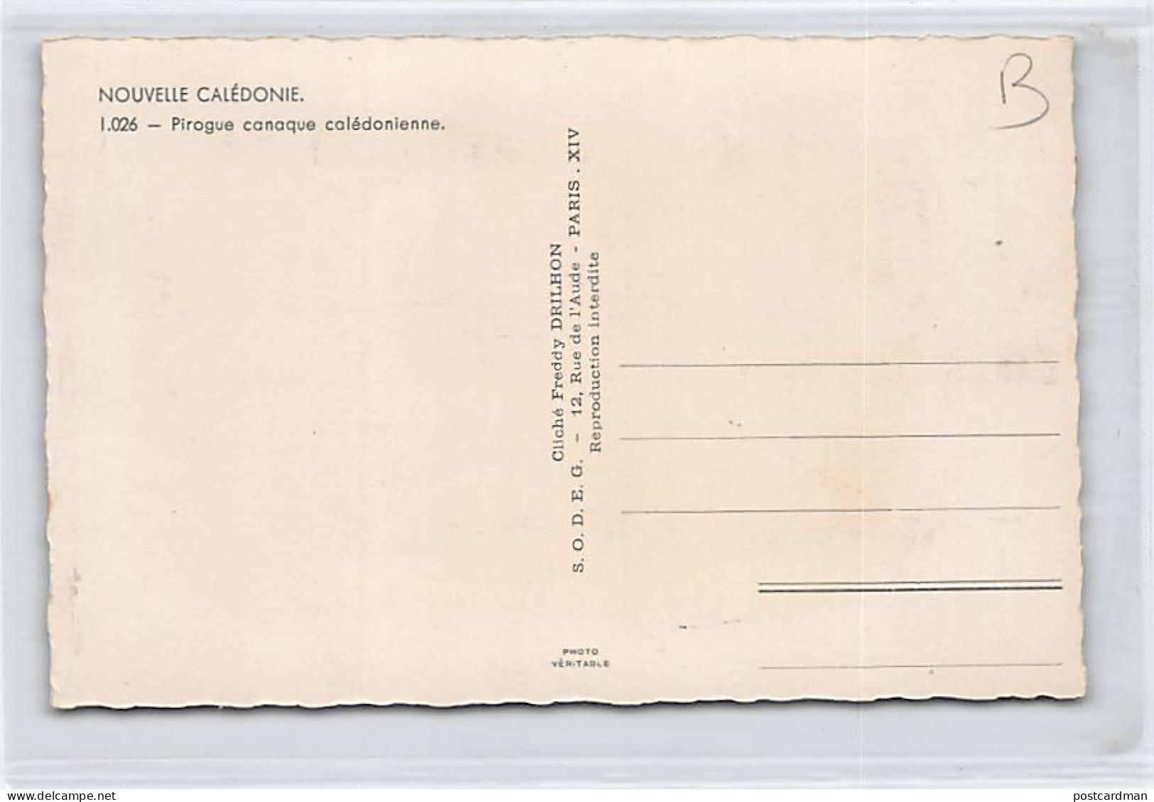 Nouvelle-Calédonie - Pirogue Canaque Calédonienne - Ed. S.O.D.E.G. 1026 - Nouvelle Calédonie