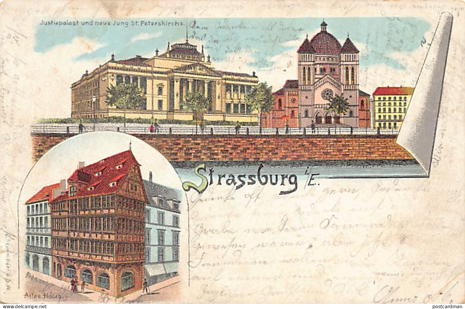 STRASBOURG - Palais De Justice Et Nouvelle Eglise St-Pierre Le Jeune - Strasbourg
