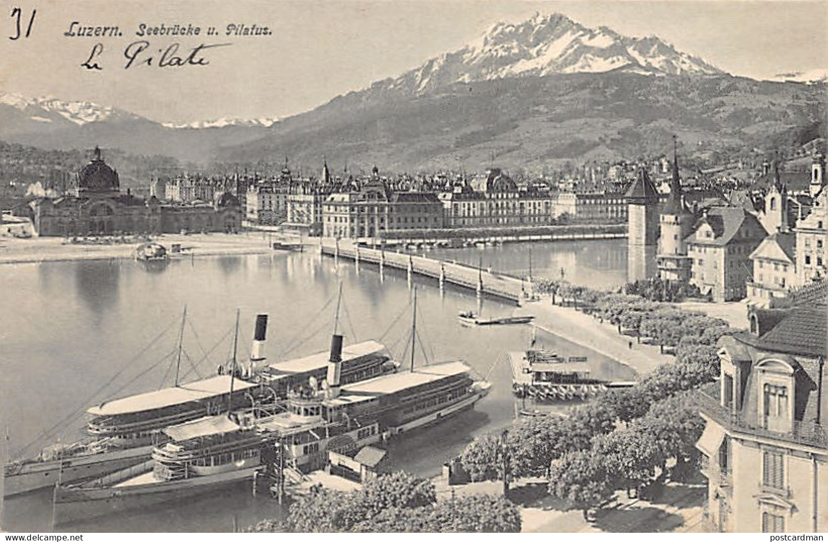 LUZERN - Dampfer Unterwalden - Seebrücke U. Pilatus - Verlag E. Goetz 2664 - Luzern