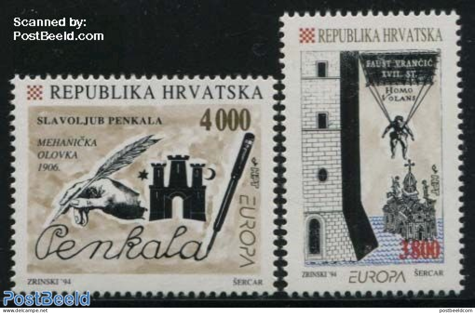 Croatia 1994 Europa, Discoveries 2v, Mint NH, History - Science - Europa (cept) - Inventors - Kroatië