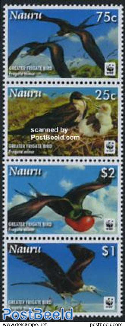 Nauru 2008 WWF, Greater Frigate Bird 4v [:::], Mint NH, Nature - Birds - World Wildlife Fund (WWF) - Autres & Non Classés