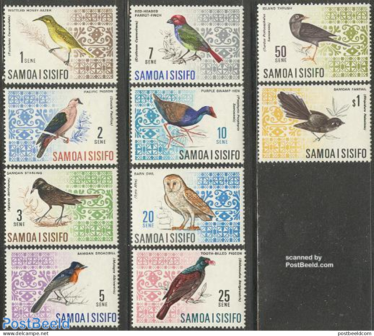 Samoa 1967 Definitives, Birds 10v, Unused (hinged), Nature - Birds - Owls - Samoa (Staat)