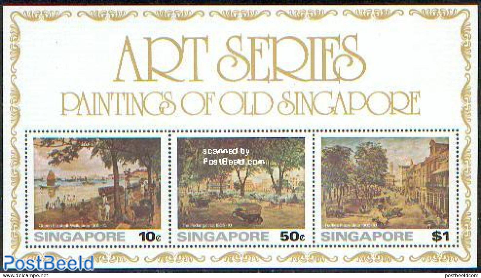 Singapore 1976 Paintings S/s, Mint NH, Nature - Transport - Trees & Forests - Automobiles - Ships And Boats - Art - Pa.. - Rotary, Lions Club
