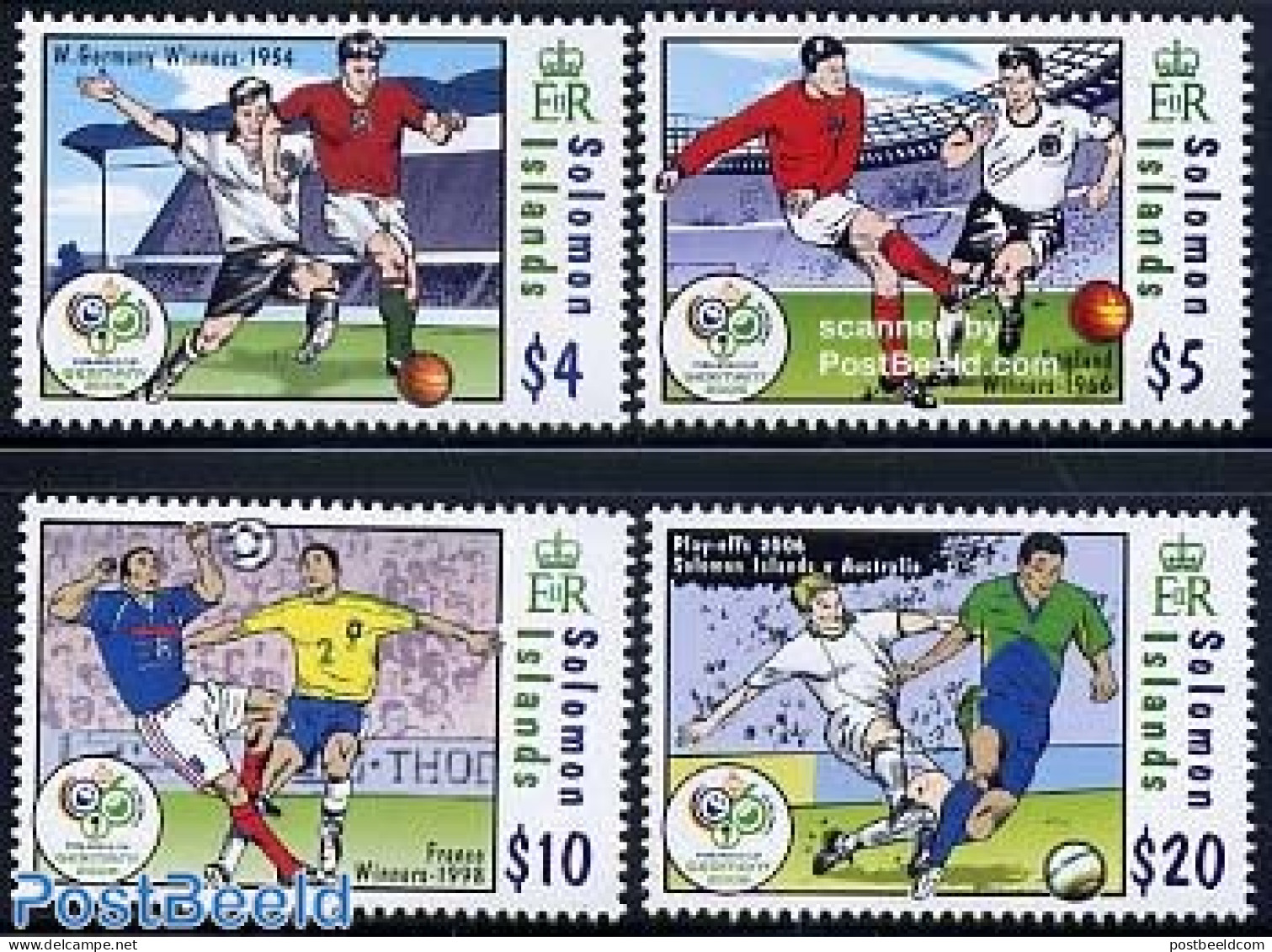 Solomon Islands 2006 World Cup Football Germany 4v, Mint NH - Isole Salomone (1978-...)