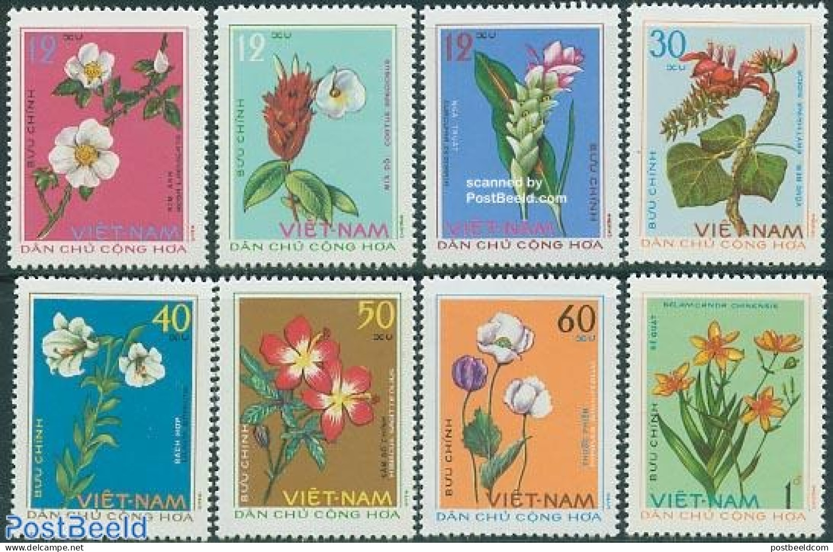 Vietnam 1975 Health Plants 8v, Mint NH, Nature - Flowers & Plants - Other & Unclassified