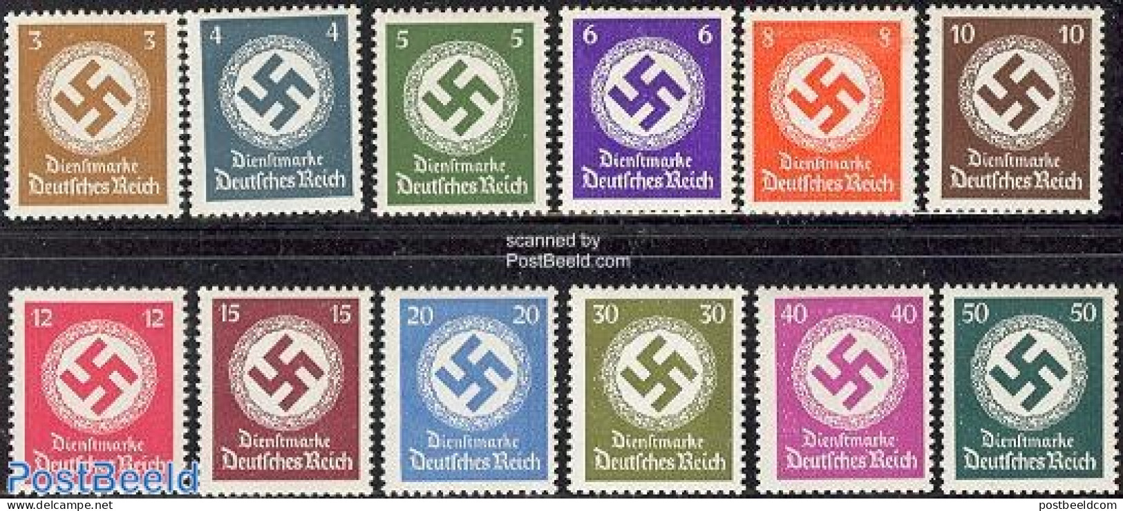 Germany, Empire 1942 On Service 12v, Mint NH - Dienstmarken
