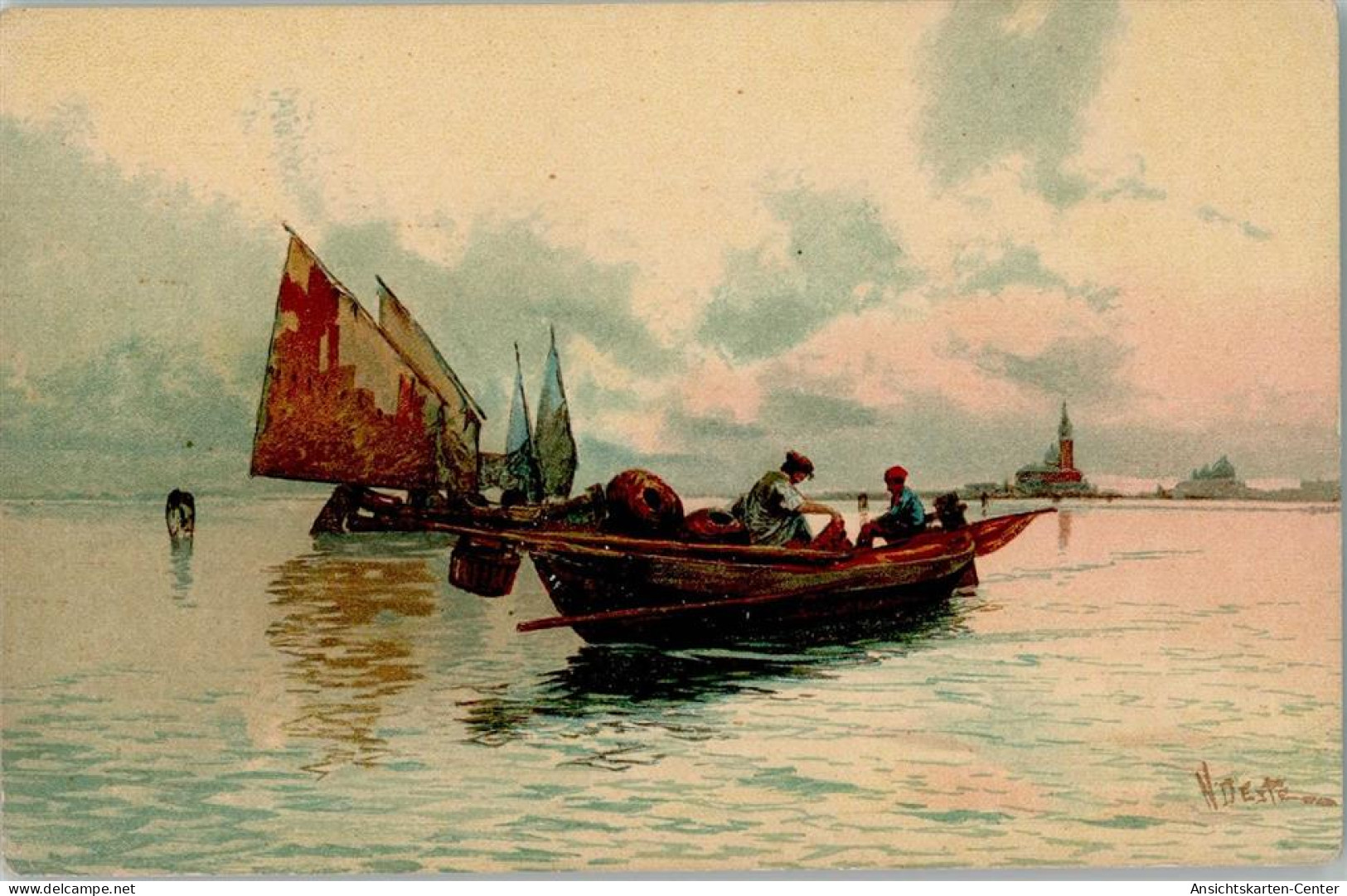 10535511 - Fischerboote In Venedig - Sign H. Deste - - Pêche