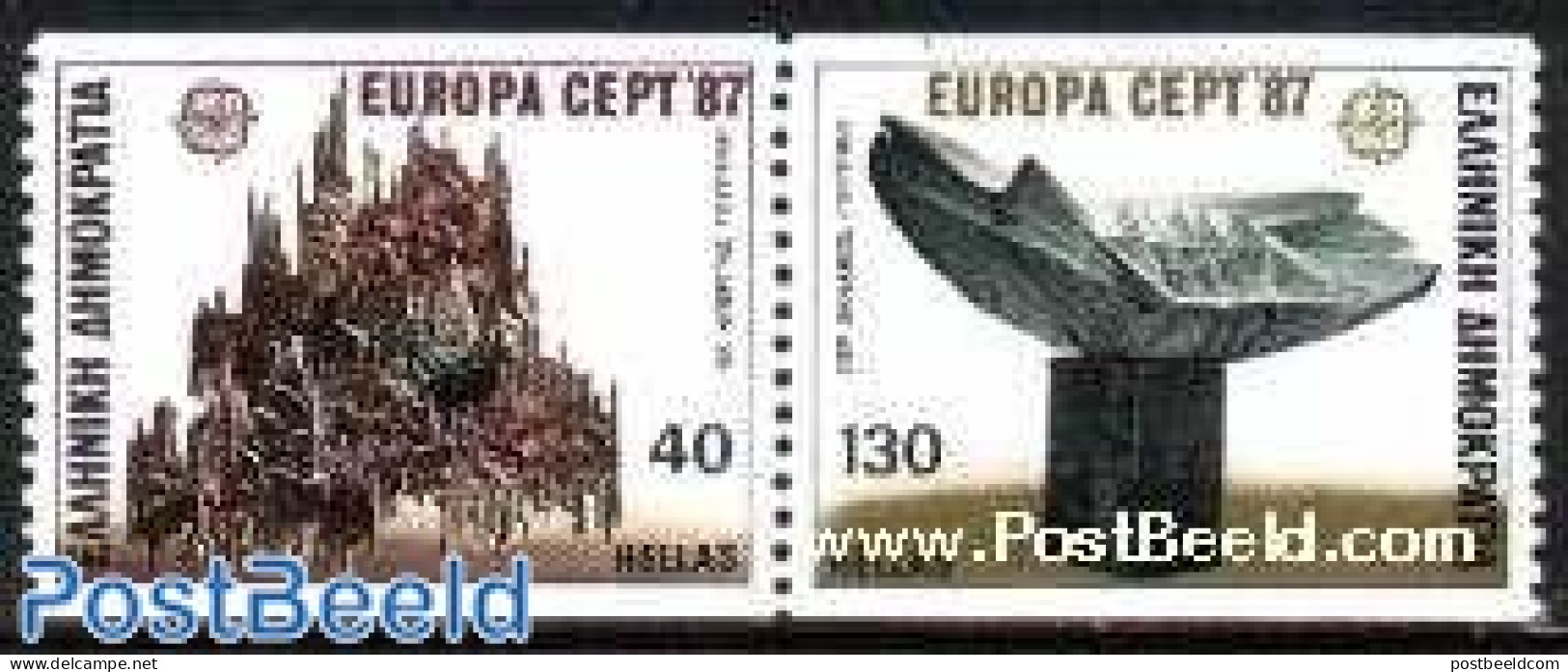 Greece 1987 Europa, Sculptures 2v From Booklet, Mint NH, History - Europa (cept) - Art - Sculpture - Unused Stamps