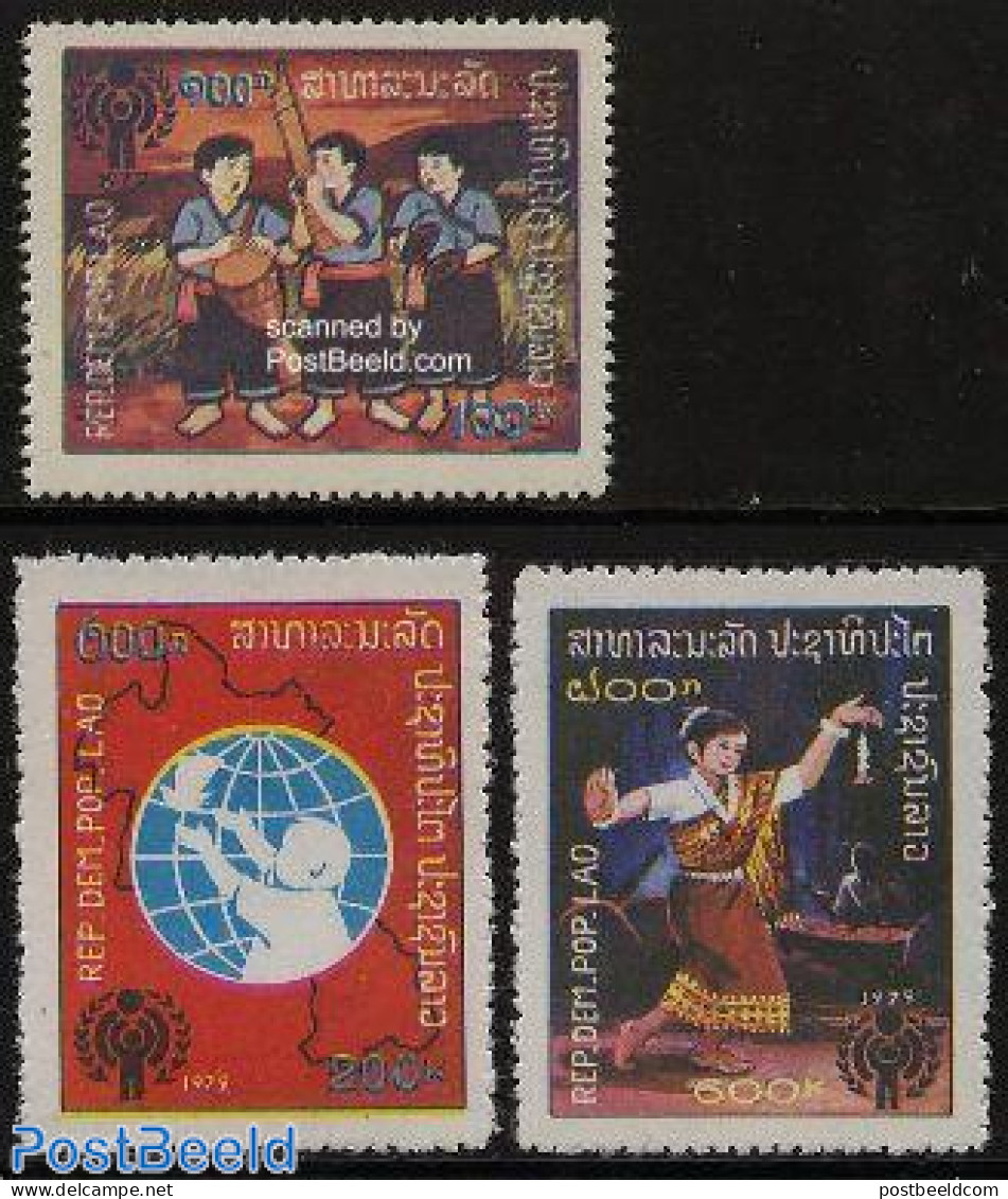 Laos 1979 Year Of The Child 3v, Mint NH, Performance Art - Various - Dance & Ballet - Music - Year Of The Child 1979 - Danse