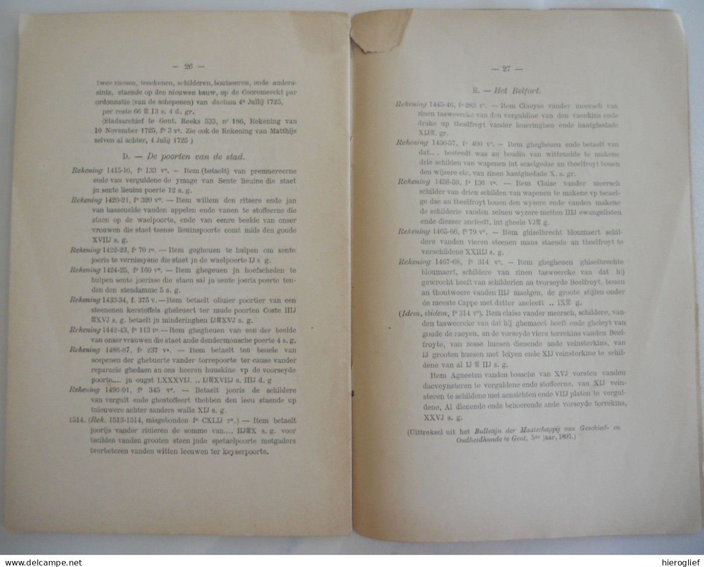 Het beschilderen van de STANDBEELDEN in VLAANDEREN door Alfons Van Werveke 1897 / ° GENT 1860 + GENT 1932