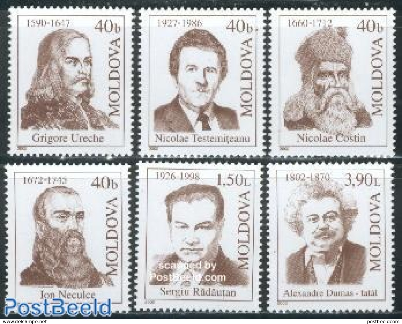 Moldova 2002 Famous Persons 6v, Mint NH, Art - Authors - Writers