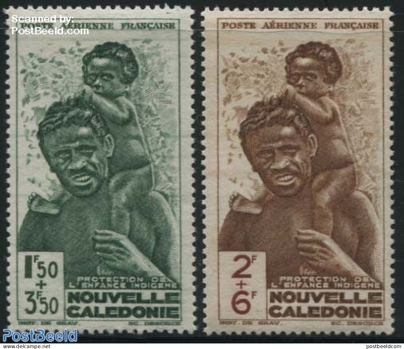 New Caledonia 1942 Native Children 2v, Mint NH - Nuovi