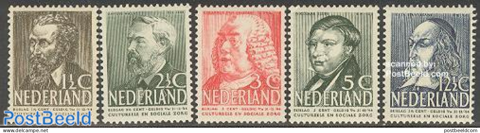 Netherlands 1939 Famous Persons 5v, Unused (hinged), Health - Health - Art - Authors - Self Portraits - Ungebraucht
