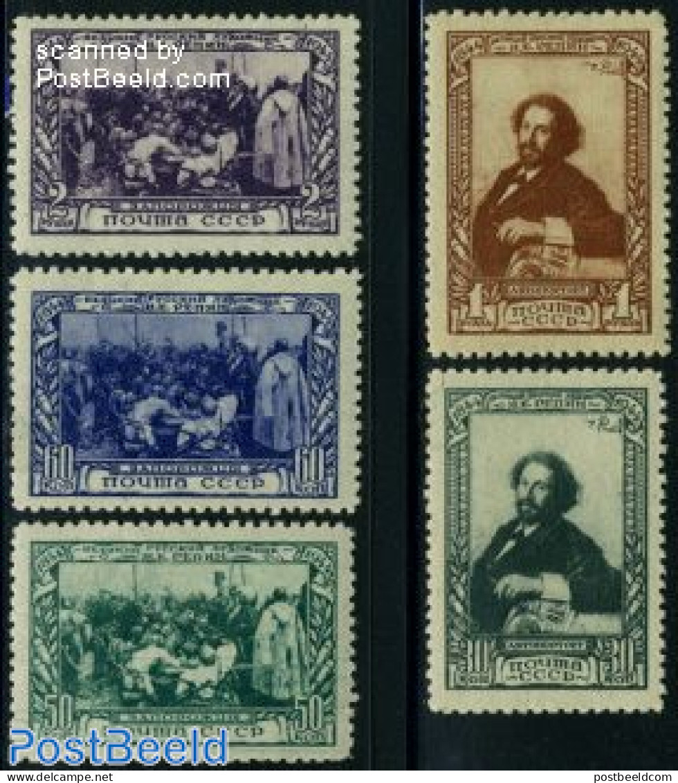 Russia, Soviet Union 1944 E. Repin 5v, Mint NH, Art - Paintings - Self Portraits - Unused Stamps