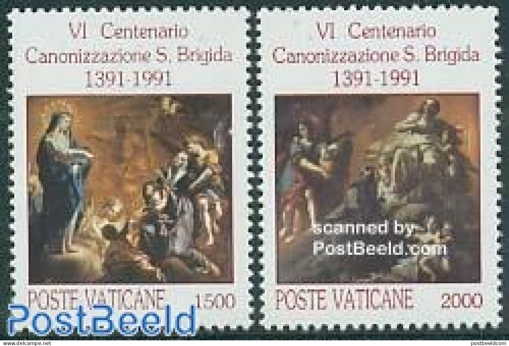 Vatican 1991 Birgitta 2v, Mint NH, Religion - Religion - Ungebraucht