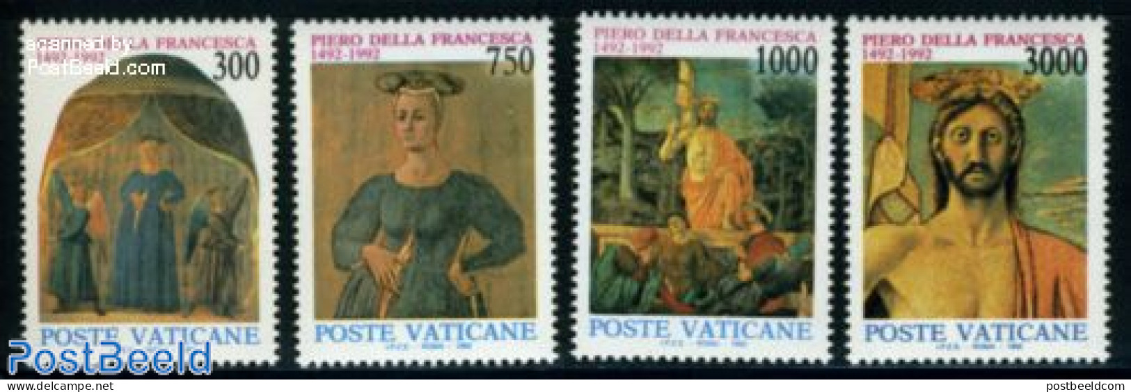 Vatican 1992 Piero Della Francesca 4v, Mint NH, Religion - Religion - Neufs