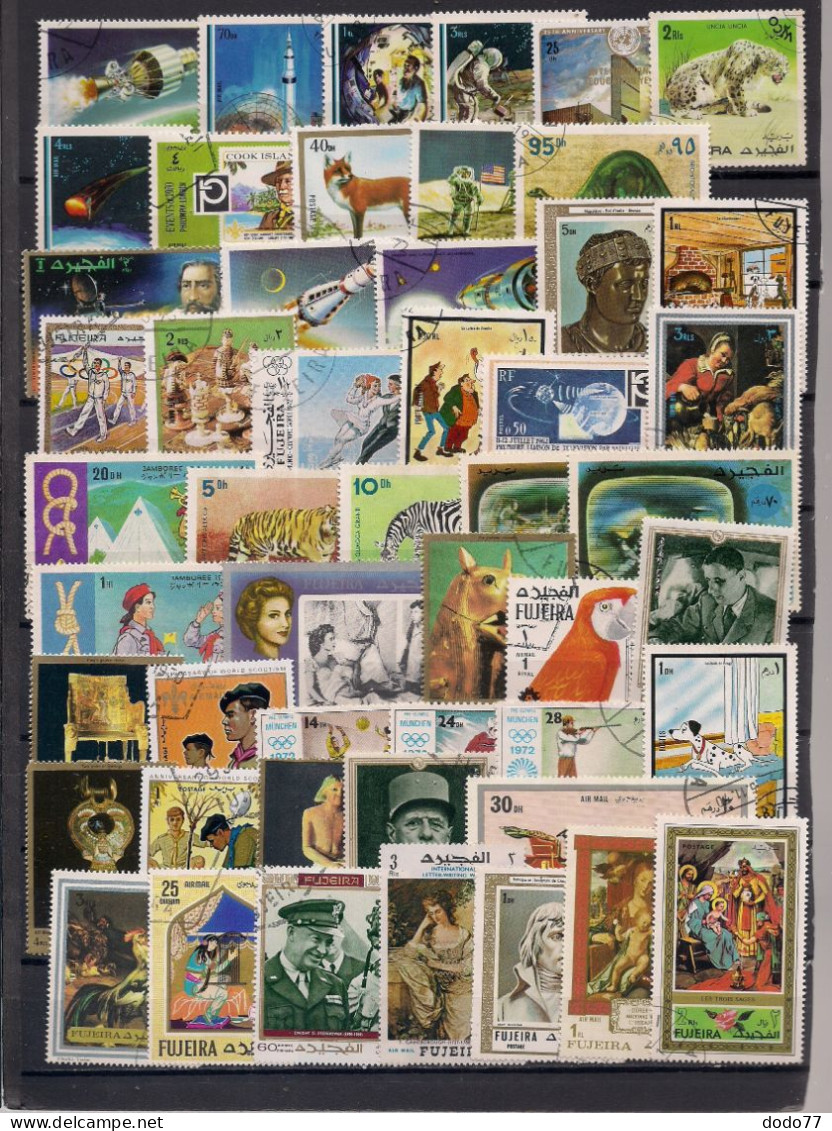 50 TIMBRES  FUJEIRA     OBLITERES TOUS DIFFERENTS - Collections (without Album)