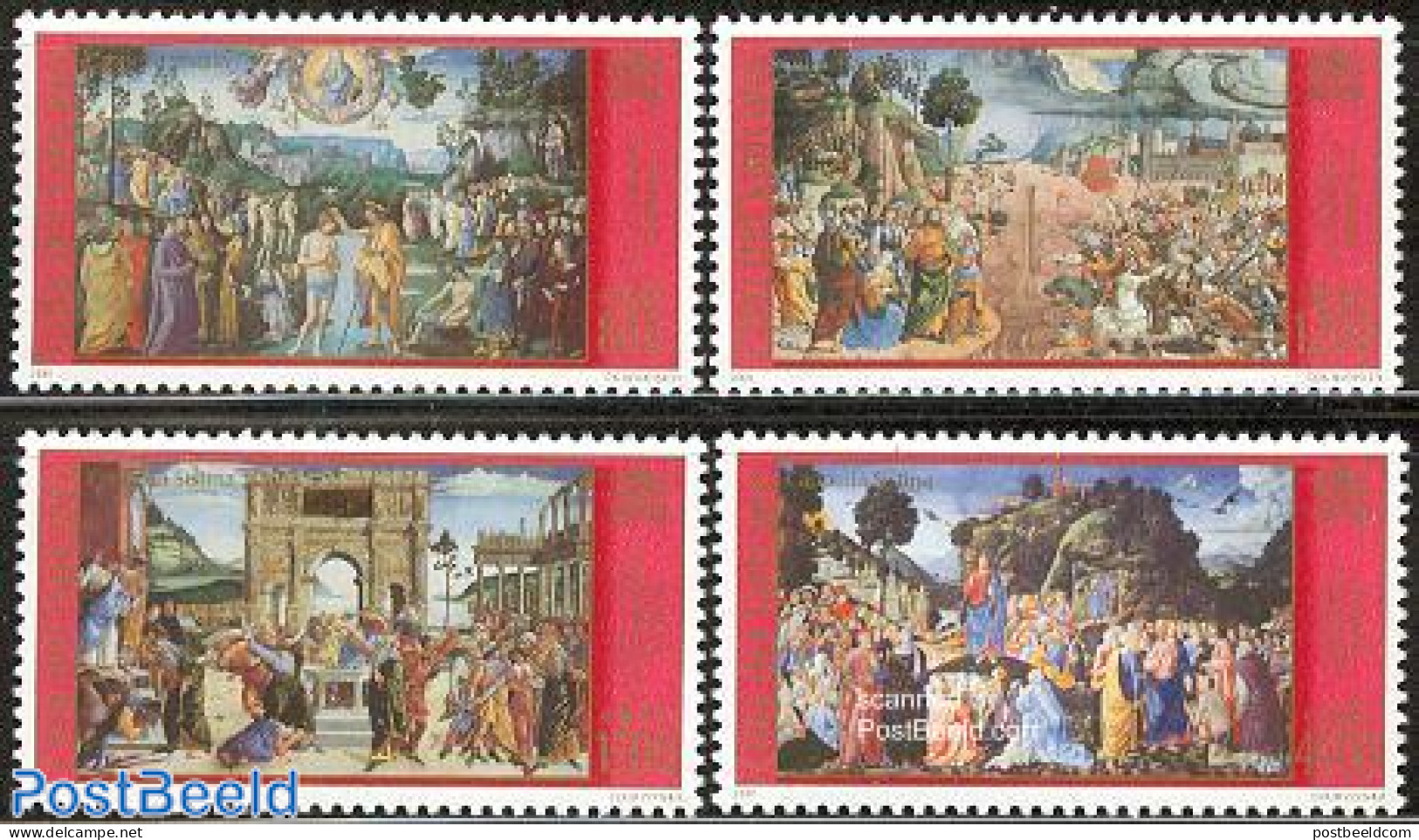 Vatican 2001 Sixtine Chapell 4v, Mint NH, Art - Paintings - Neufs