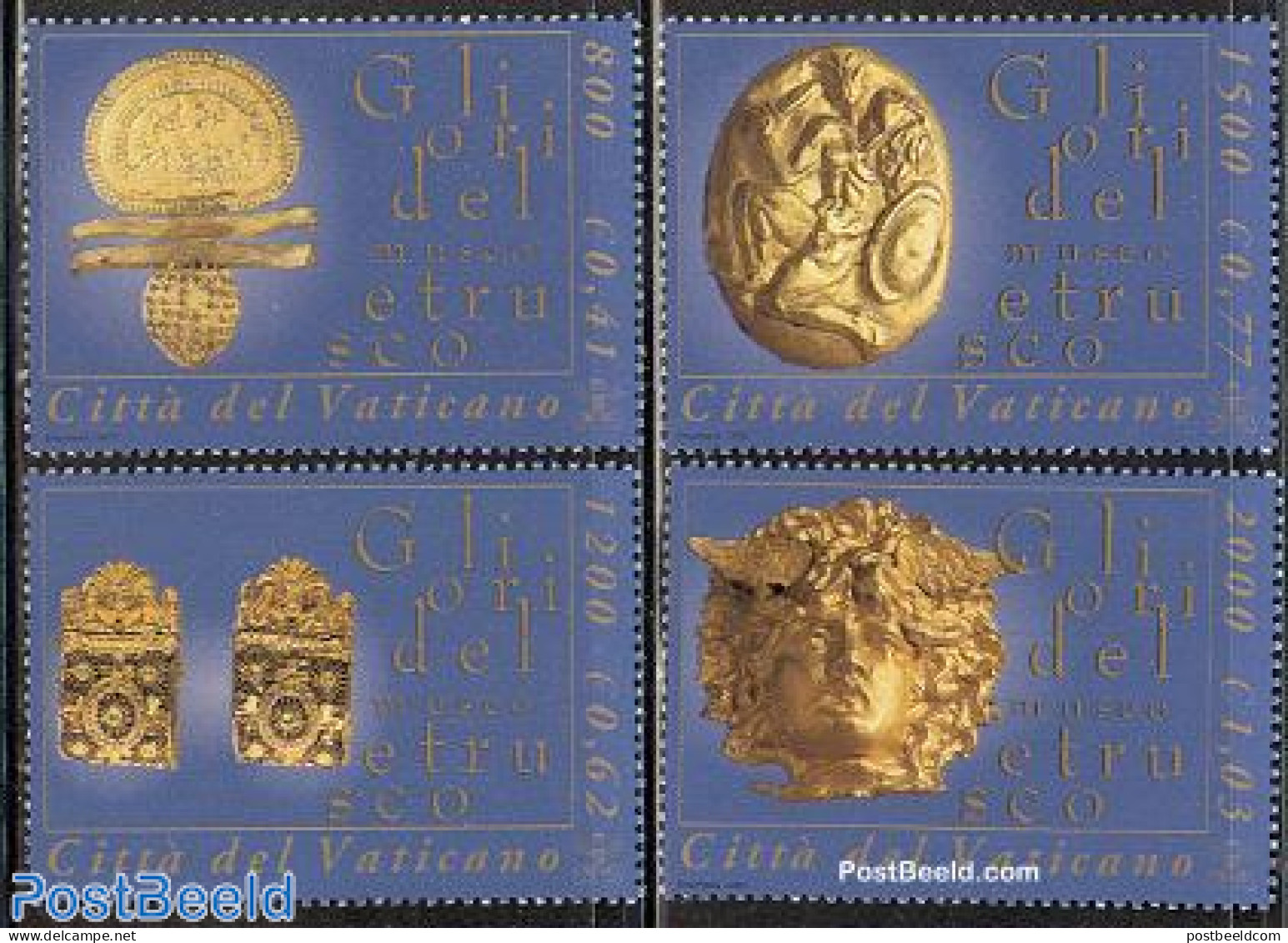 Vatican 2001 Etrusk Museum 4v, Mint NH, Art - Art & Antique Objects - Museums - Neufs