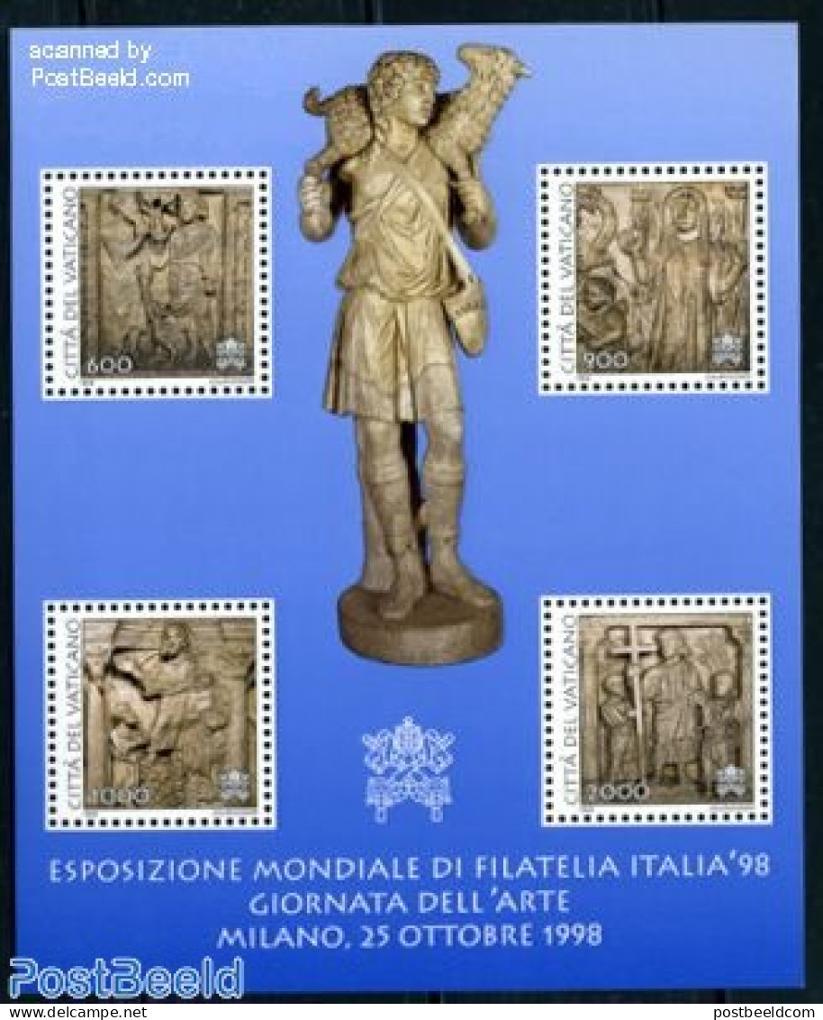 Vatican 1998 Stamp Exposition Italia S/s, Mint NH, Philately - Art - Sculpture - Unused Stamps