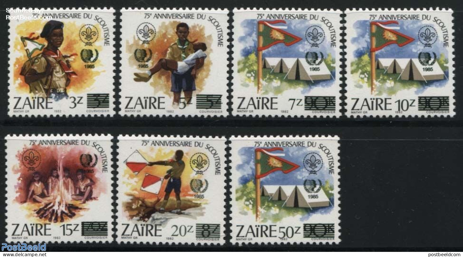 Congo Dem. Republic, (zaire) 1985 Int. Youth Year 7v, Mint NH, Sport - Various - Scouting - International Youth Year 1.. - Autres & Non Classés