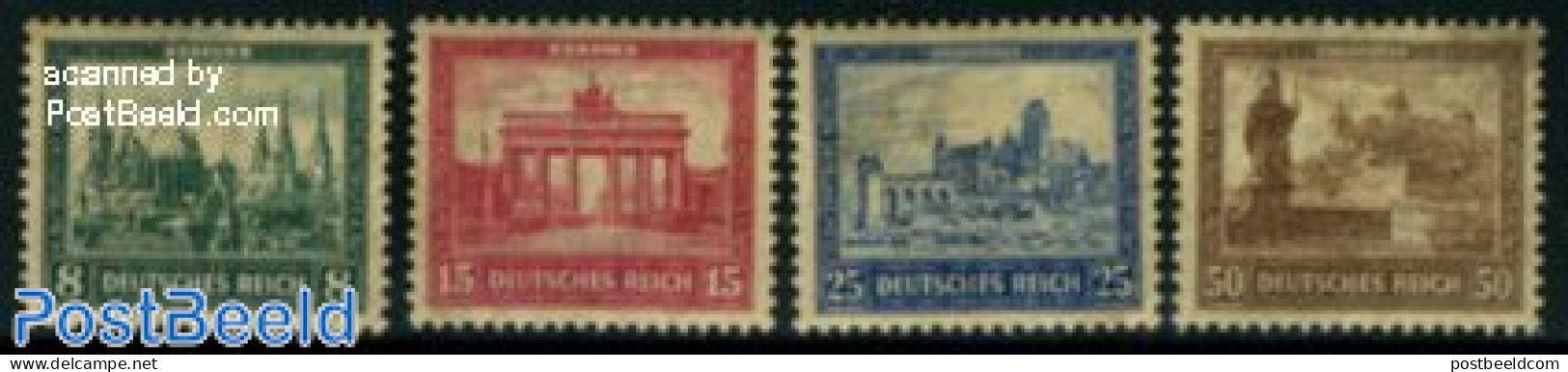 Germany, Empire 1931 Emergency Aid 4v, Unused (hinged), Art - Castles & Fortifications - Sculpture - Unused Stamps