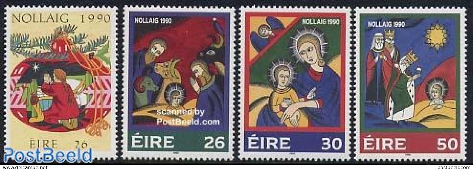 Ireland 1990 Christmas 4v, Mint NH, Nature - Religion - Science - Animals (others & Mixed) - Christmas - Religion - Neufs