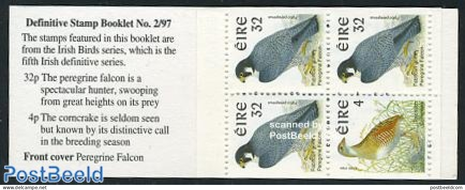 Ireland 1997 Birds Booklet, Mint NH, Nature - Birds - Birds Of Prey - Stamp Booklets - Neufs