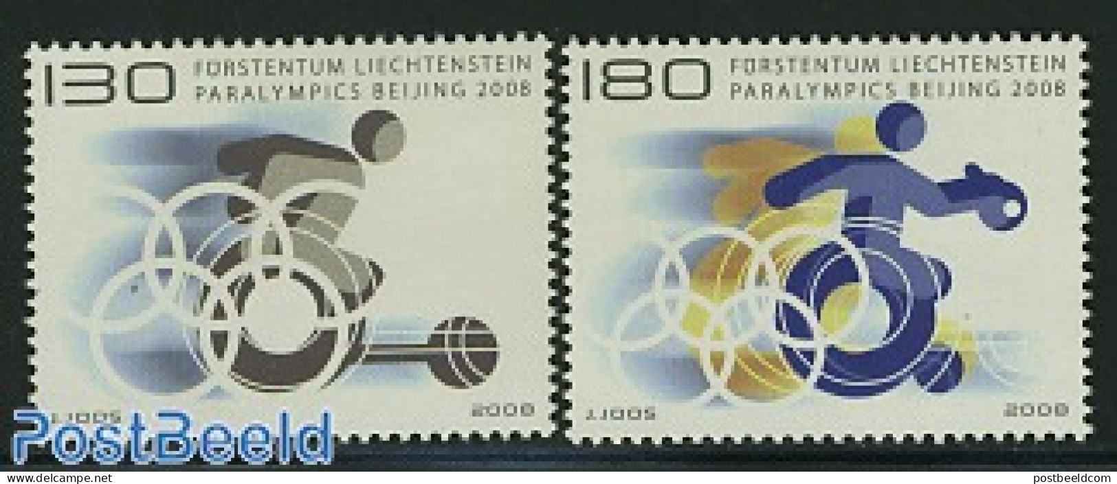 Liechtenstein 2008 Paralympics Beijing 2v, Mint NH, Health - Sport - Disabled Persons - Olympic Games - Unused Stamps