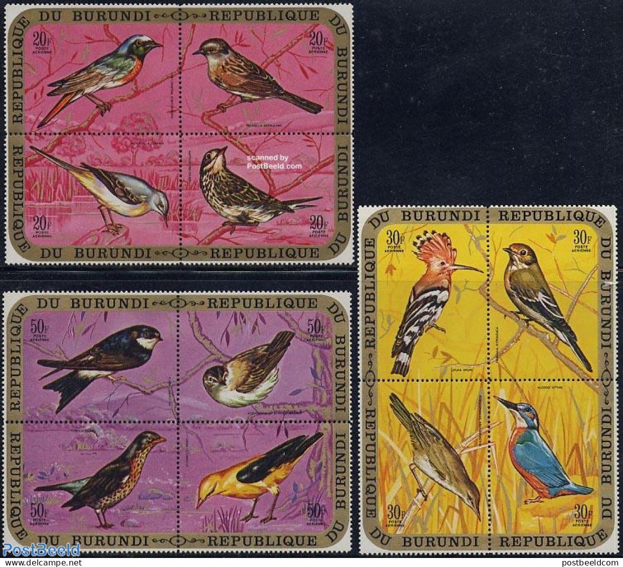 Burundi 1971 Birds 3x4v [+], Mint NH, Nature - Birds - Kingfishers - Other & Unclassified