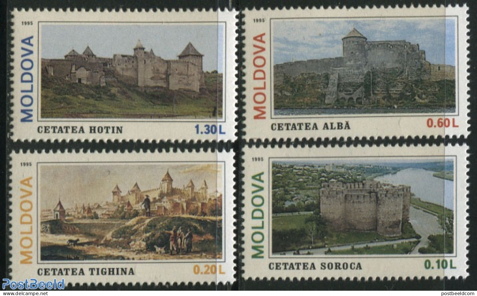 Moldova 1995 Castles 4v, Mint NH, Art - Castles & Fortifications - Castles