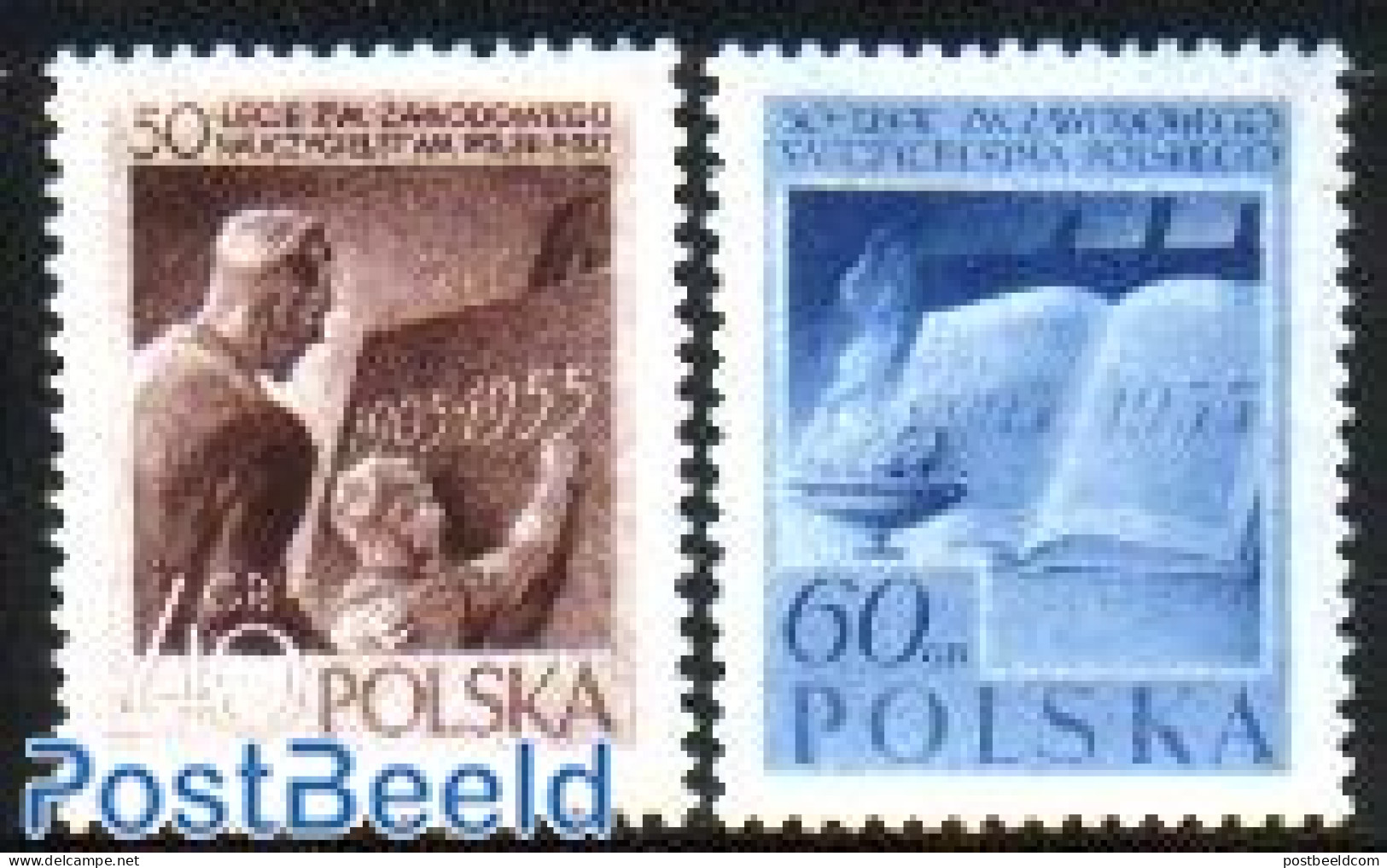 Poland 1955 Teachers Association 2v, Mint NH, Science - Education - Neufs