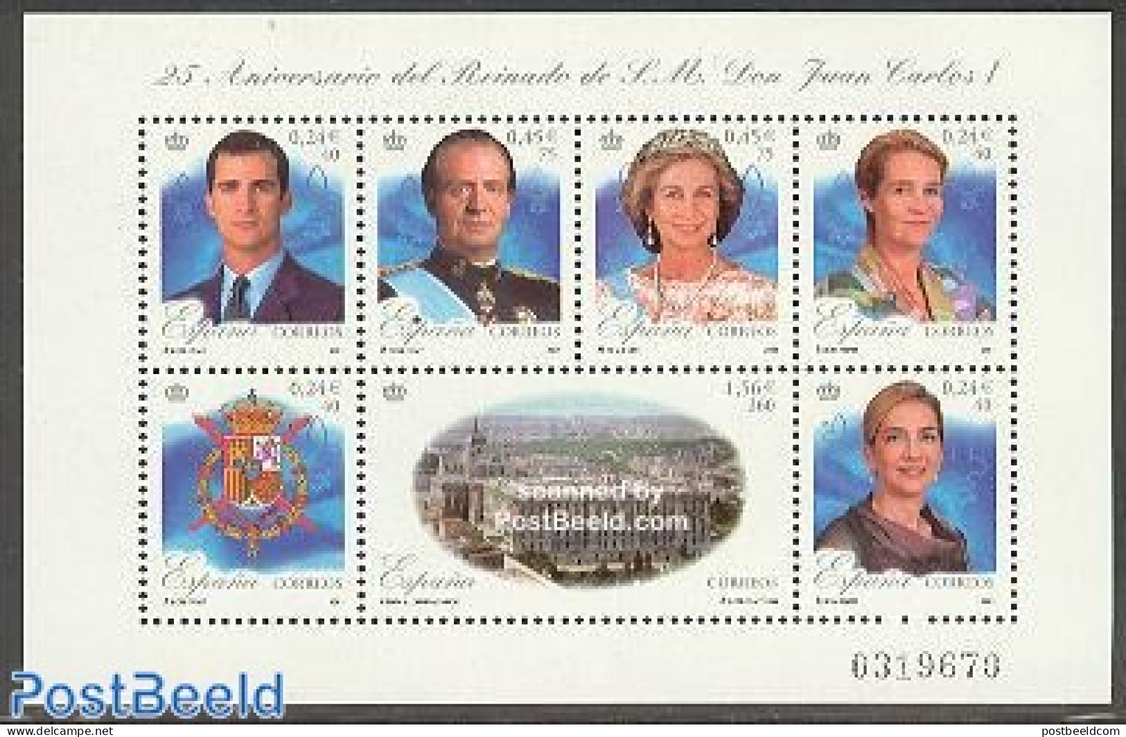 Spain 2001 Juan Carlos Silver Jubilee S/S, Mint NH, History - Coat Of Arms - Kings & Queens (Royalty) - Unused Stamps