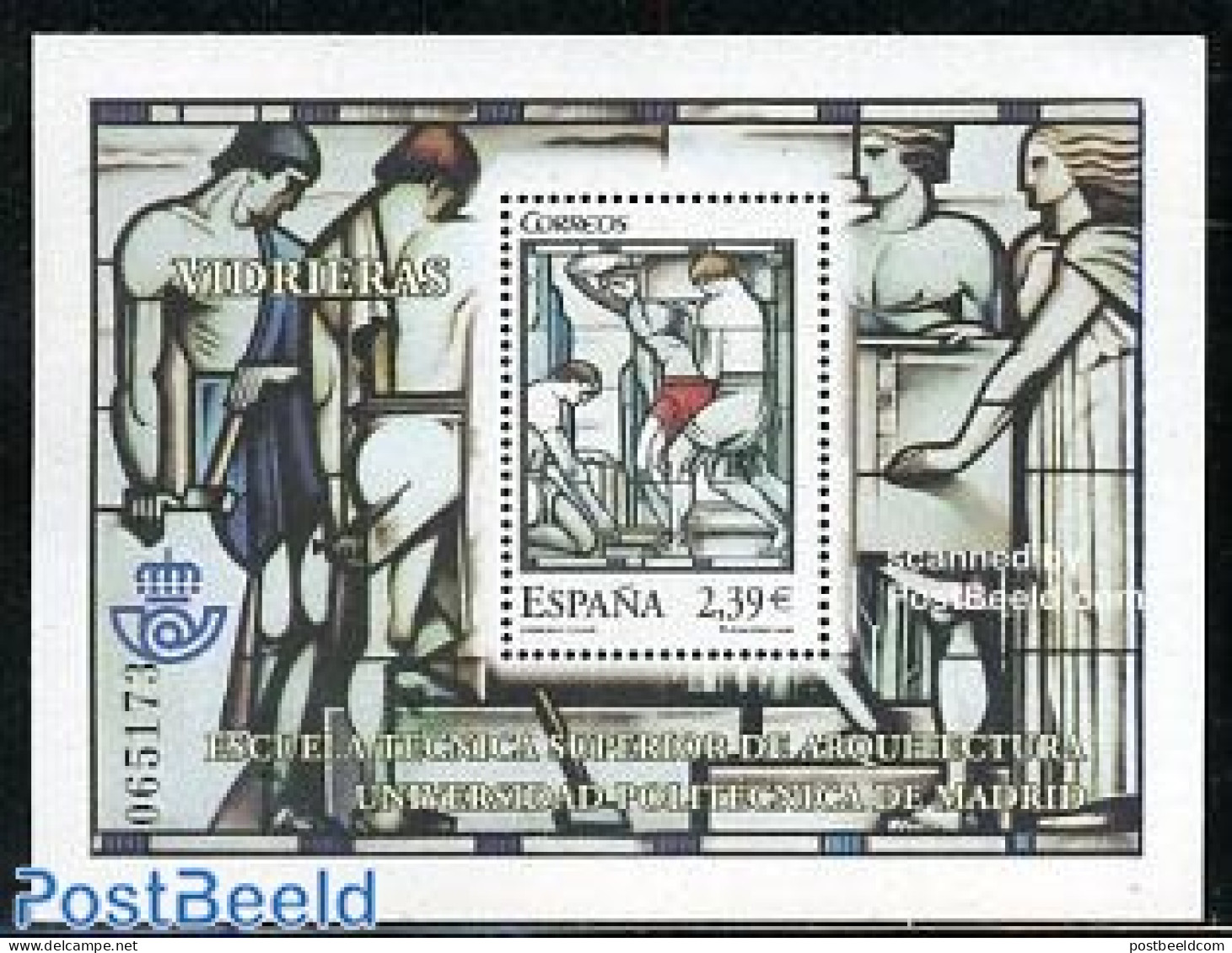 Spain 2006 Polytechnical University S/s, Stained Glass, Mint NH, Science - Education - Art - Stained Glass And Windows - Unused Stamps