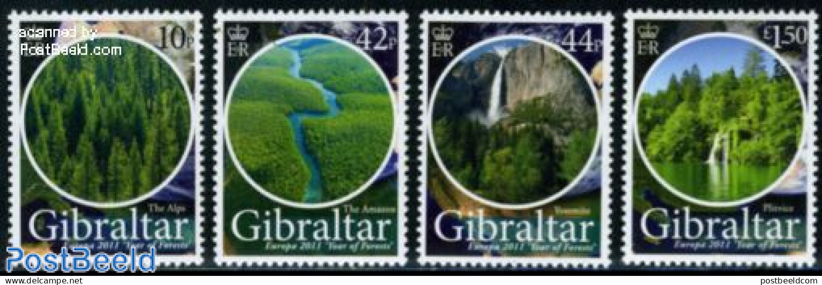 Gibraltar 2011 Europa, Year Of Forests 4v, Mint NH, History - Nature - Europa (cept) - Trees & Forests - Water, Dams &.. - Rotary, Lions Club