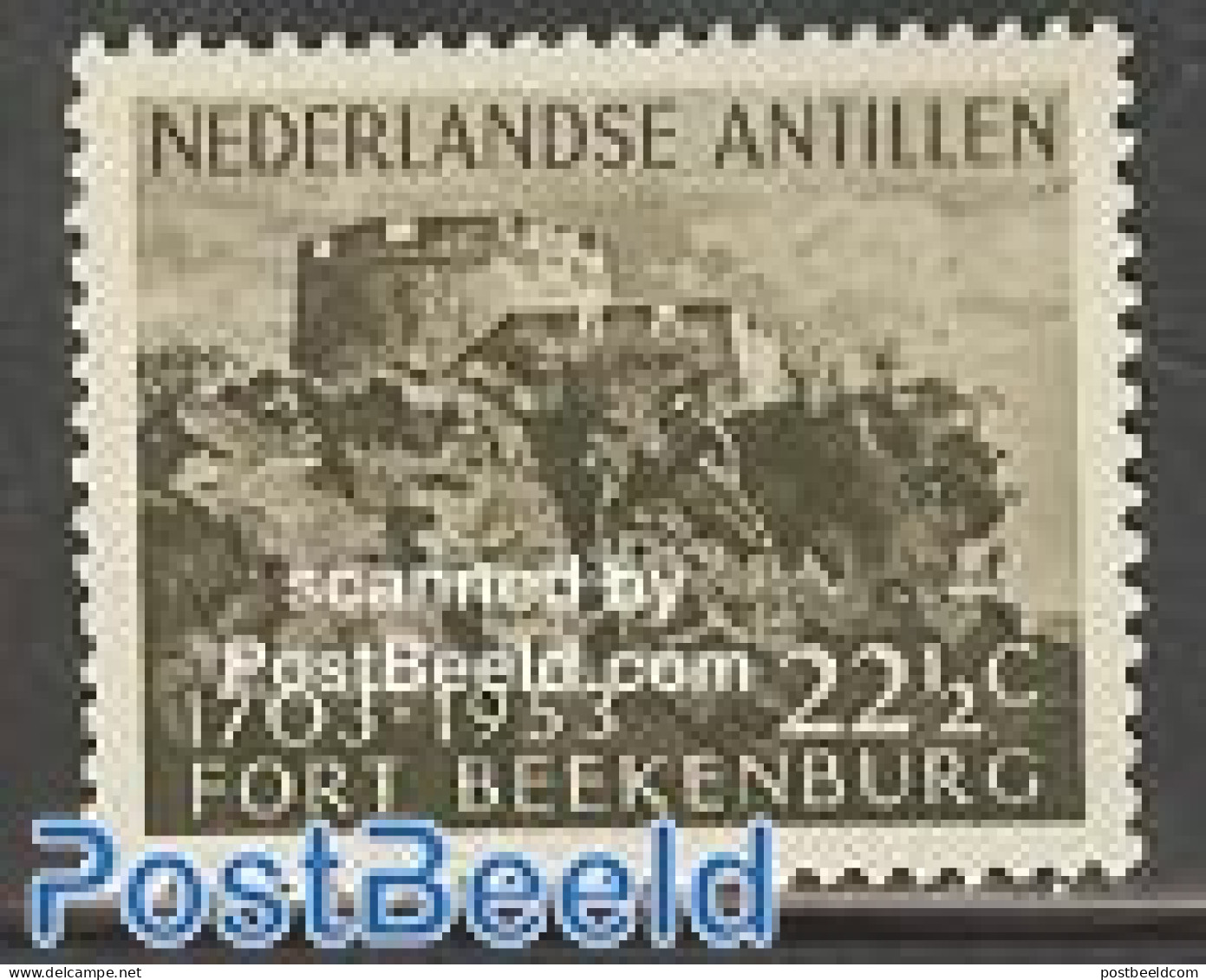 Netherlands Antilles 1953 Fort Beekenburg 1v, Mint NH, Art - Castles & Fortifications - Castles