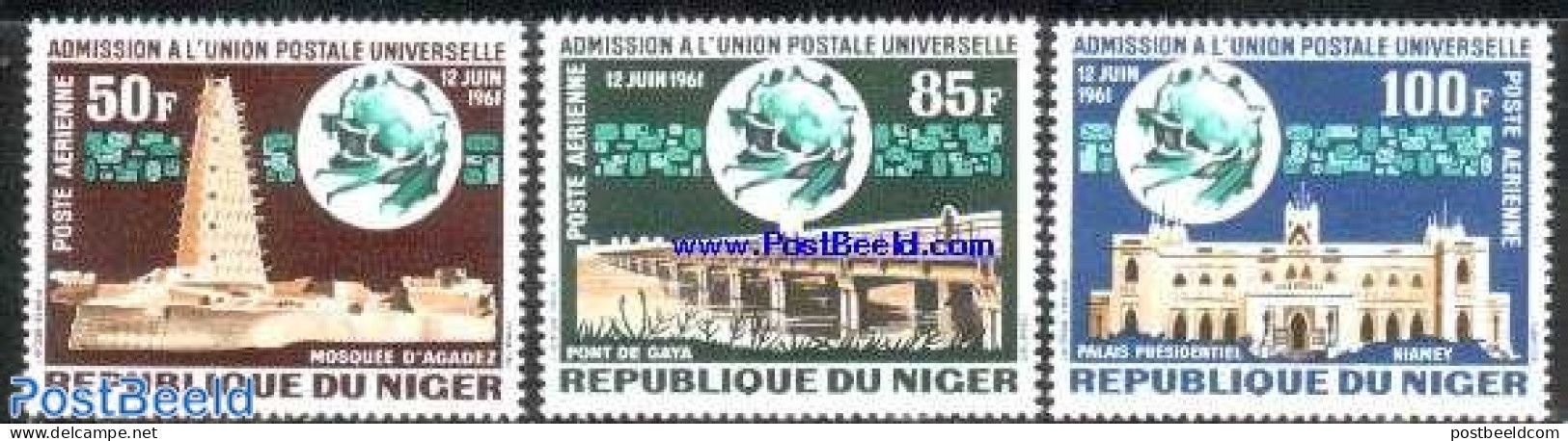 Niger 1963 UPU Membership 3v, Mint NH, U.P.U. - U.P.U.