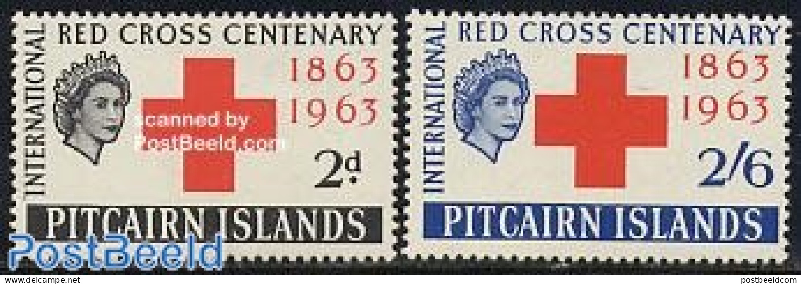 Pitcairn Islands 1963 Red Cross Centenary 2v, Mint NH, Health - Red Cross - Red Cross