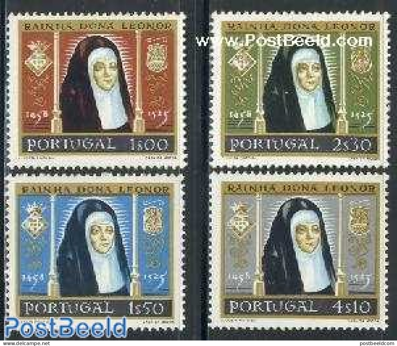 Portugal 1958 Queen Eleonore 4v, Unused (hinged), History - Kings & Queens (Royalty) - Unused Stamps