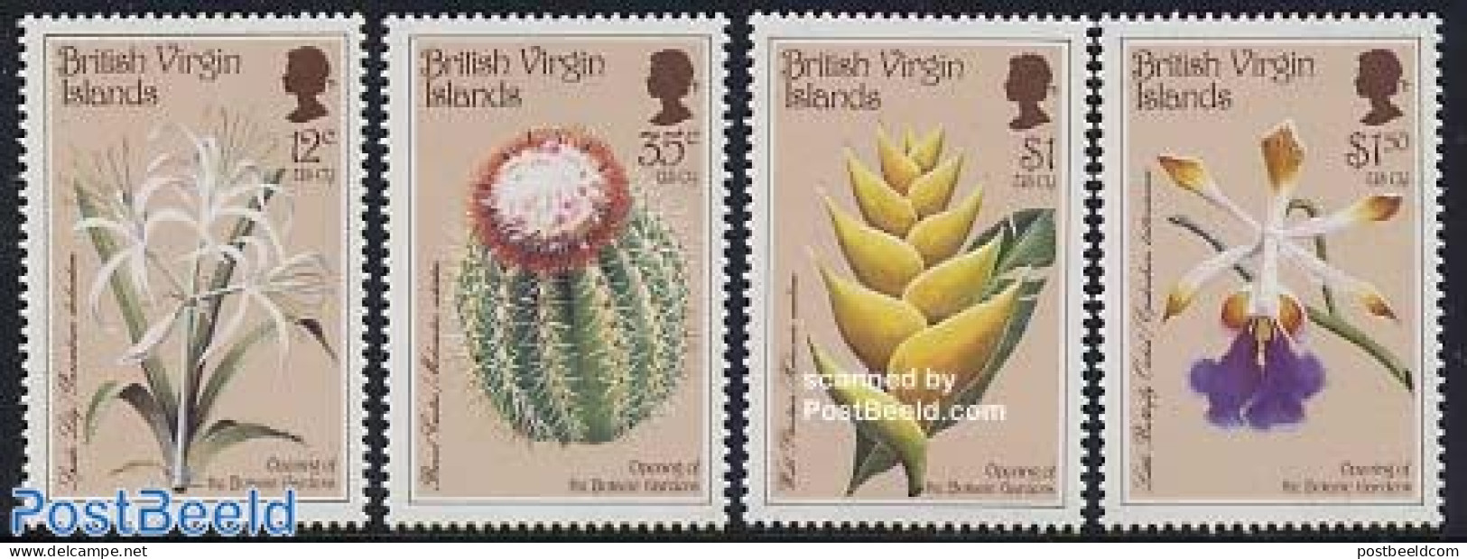 Virgin Islands 1987 Botanic Gardens 4v, Mint NH, Nature - Cacti - Flowers & Plants - Orchids - Sukkulenten
