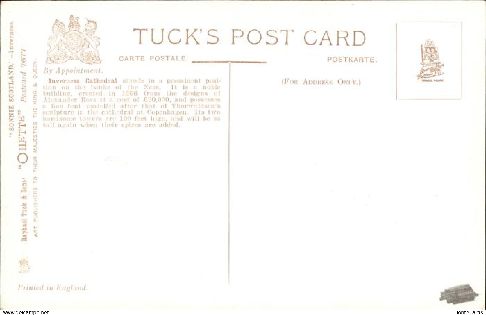 11188349 Inverness Nairn Inverlness Cathedral
Oilette Postcard 7677 Inverness & - Autres & Non Classés