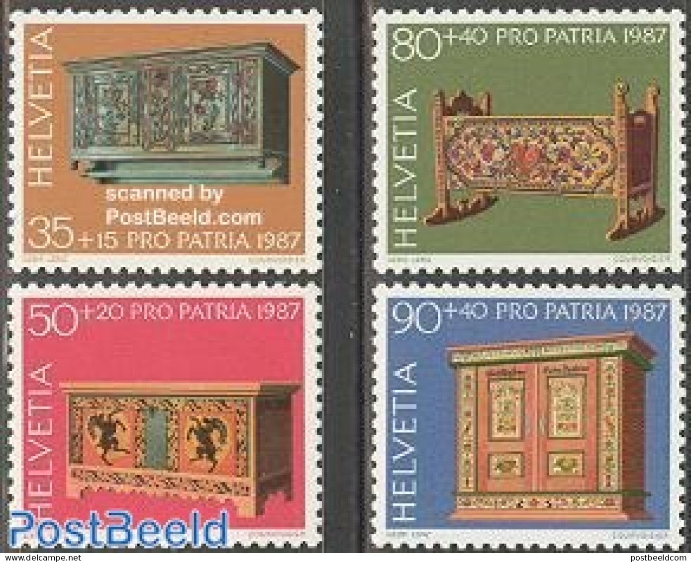 Switzerland 1987 Pro Patria 4v, Mint NH, Art - Art & Antique Objects - Unused Stamps